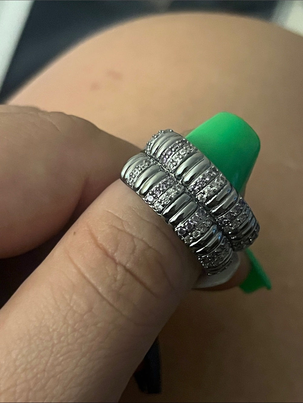 Bomb Party NWT ‘Swirling Radiance’ Amethyst & Diamond Cubic Zirconia Ring - Picture 3 of 3
